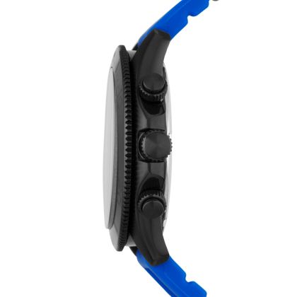 Retro Traveler Chronograph Silicone Watch - Blue 