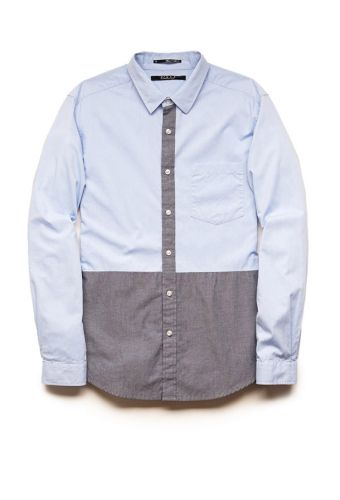 Colorblocked Button-Down Shirt