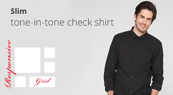 Slim: tone-in-tone check shirt
